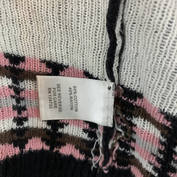 Allie & Rob Womens M Cardigan Sweater Black Aztec Print Geometric Open Front - Picture 6 of 16